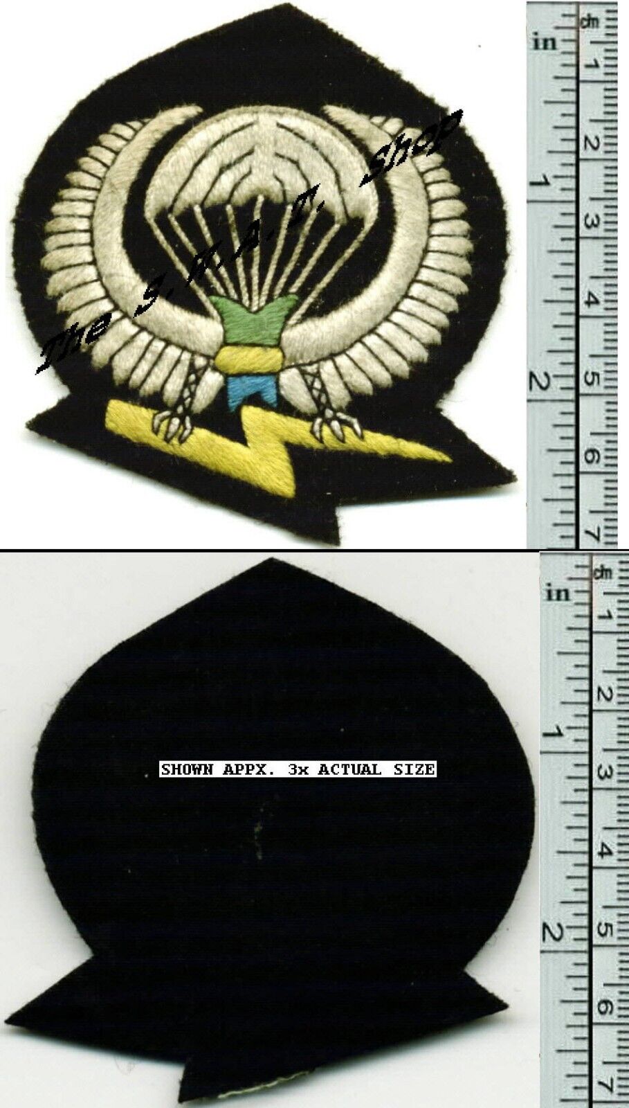 GABON BASIC PARACHUTE WINGS 2nd TYPE ex FRENCH AFRICA AIRBORNE