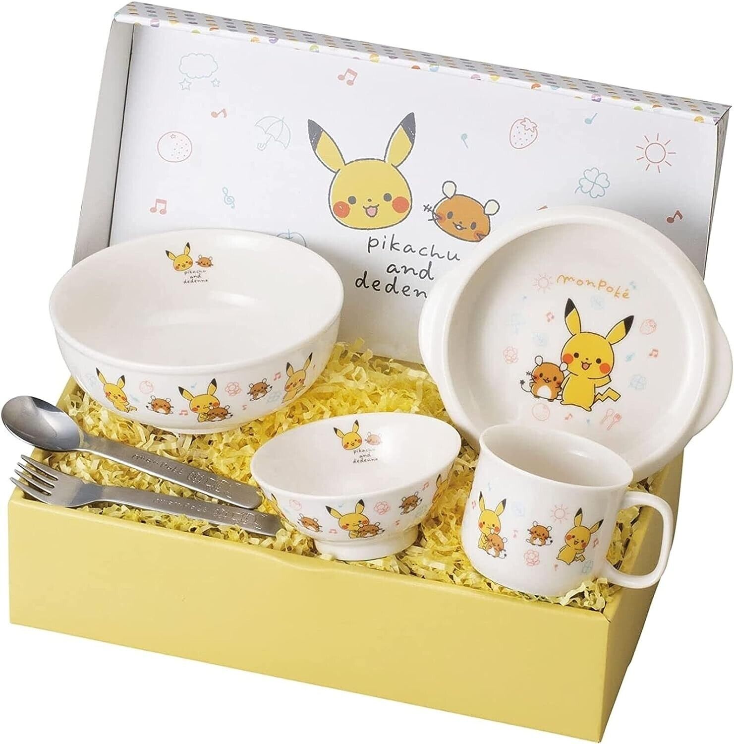 Pokemon Monpoke Baby & Kids Tableware Gift Set Made in Japan Pikachu Dedenne