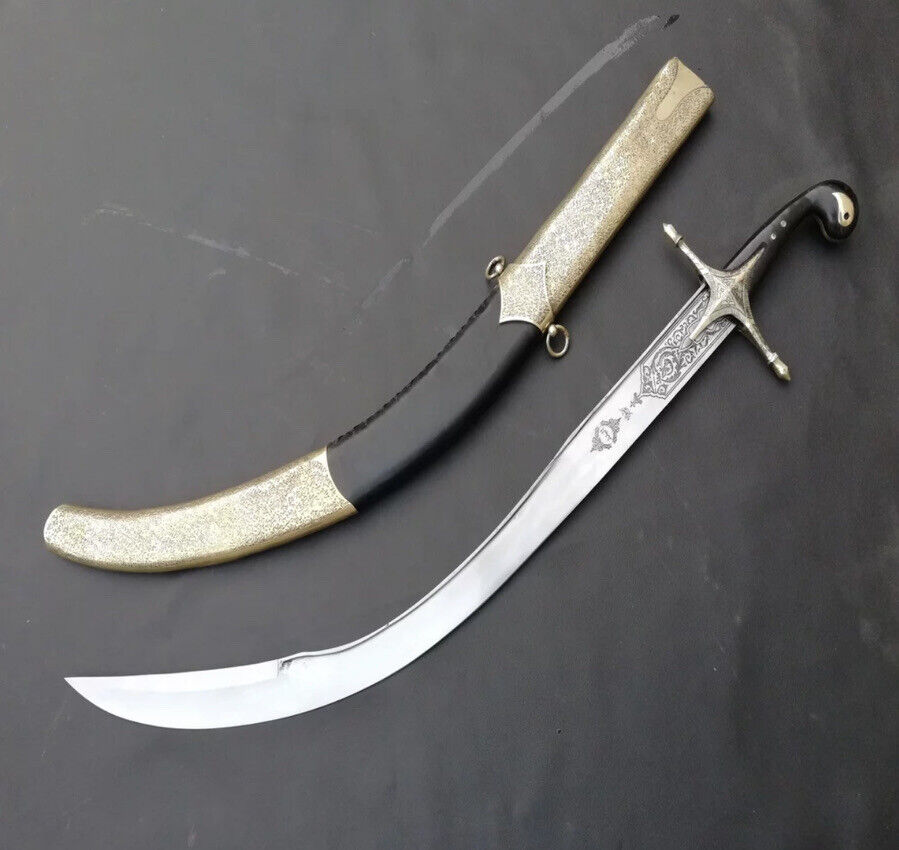 Pala 5160 Steel Turkish Kilij Sword Ottomans T-spine Scabbard 60 HRC HARDNESS
