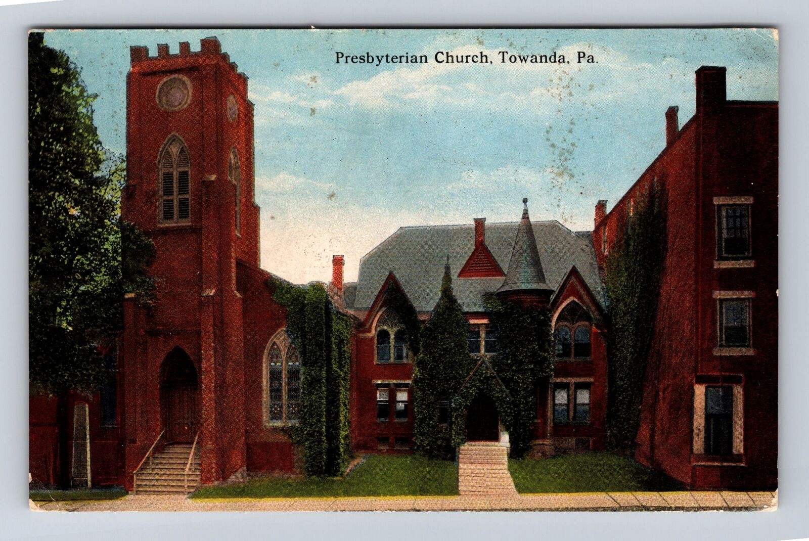 Towanda PA-Pennsylvania, Presbyterian Church, Antique Vintage Souvenir Postcard
