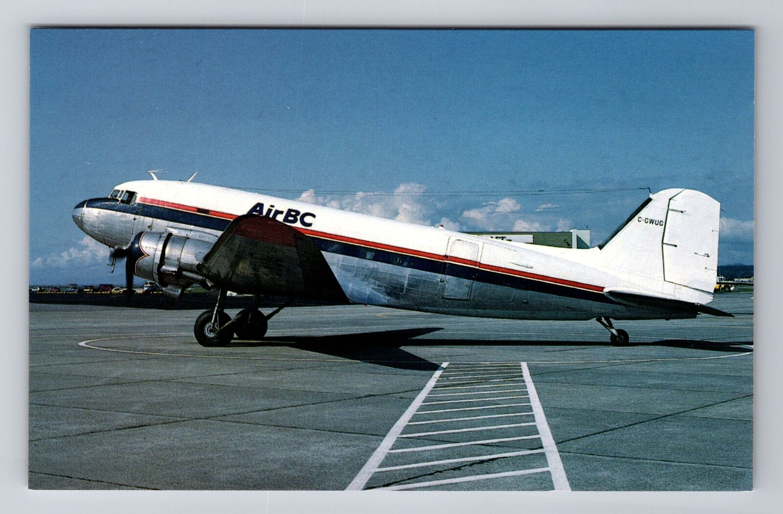 Vancouver BC-Canada, Air BC Douglas DC-3C, Plane Transportation Vintage Postcard