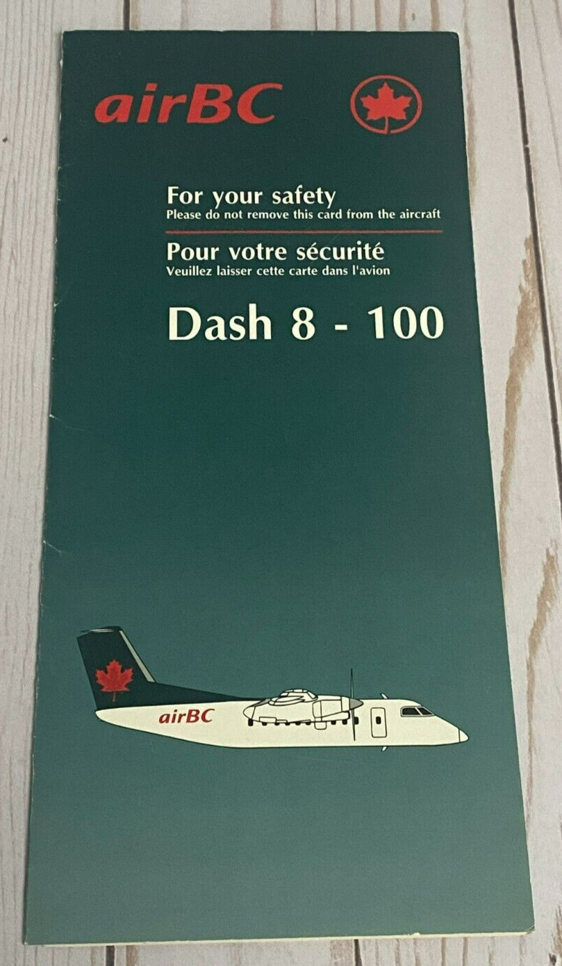 Air BC Dash 8-100 Safety Card - 1996
