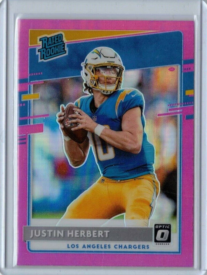 2020 Justin Herbert ROOKIE PINK Optic Donruss L.A. Chargers