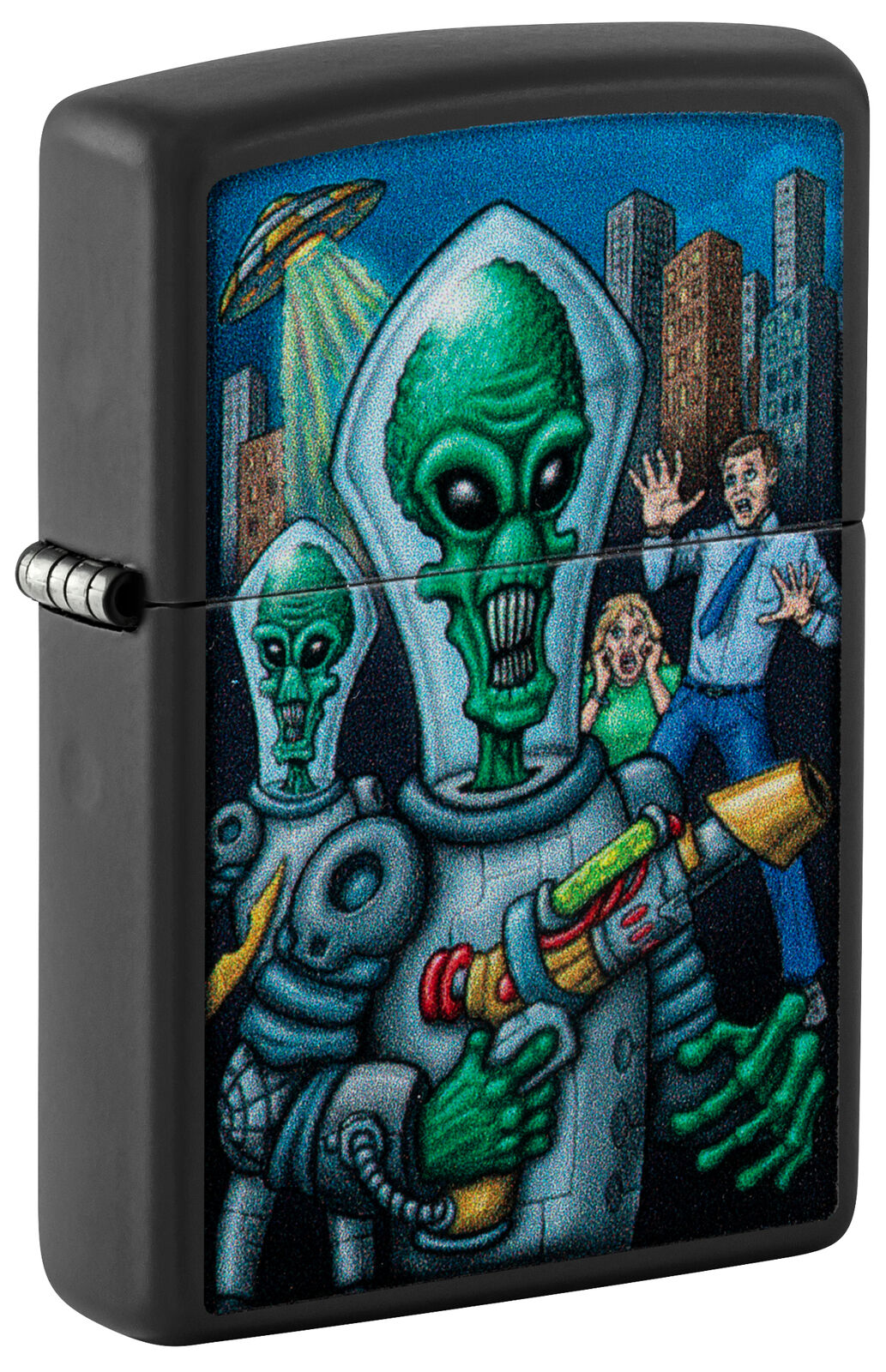 Zippo Alien Attack Design Black Matte Windproof Lighter, 218-103012