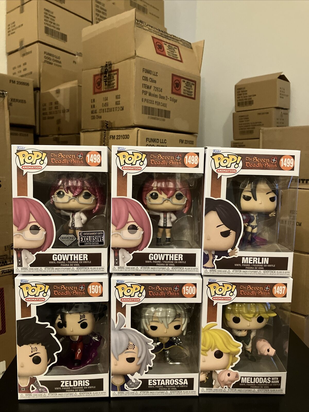 Funko Pop Seven Deadly Sins Wave 2 Set Of 6 With Diamond Glitter Gowther