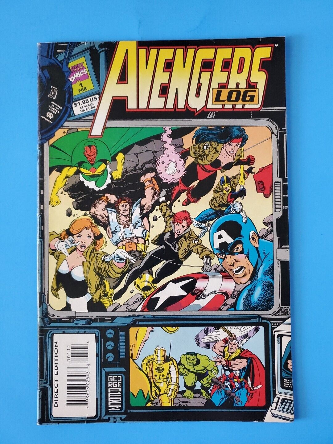 Avengers Log #1 - George Perez Cover, Character Profiles - Marvel Comics 1994