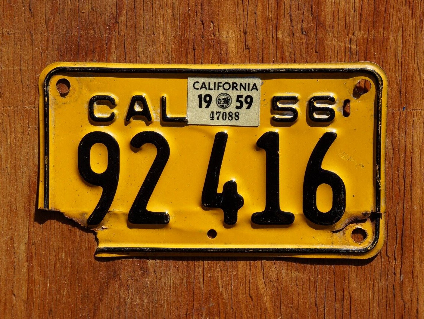 1956 / 1959 California MOTORCYCLE License Plate