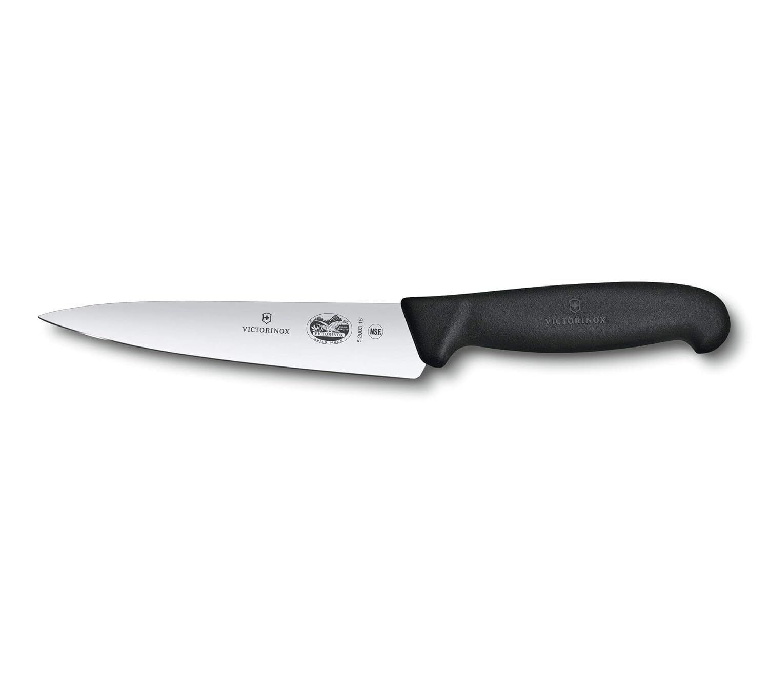 Victorinox Swiss Army 5.2003.15-X8 Fibrox Straight Chef\'s Knife Black 6 in