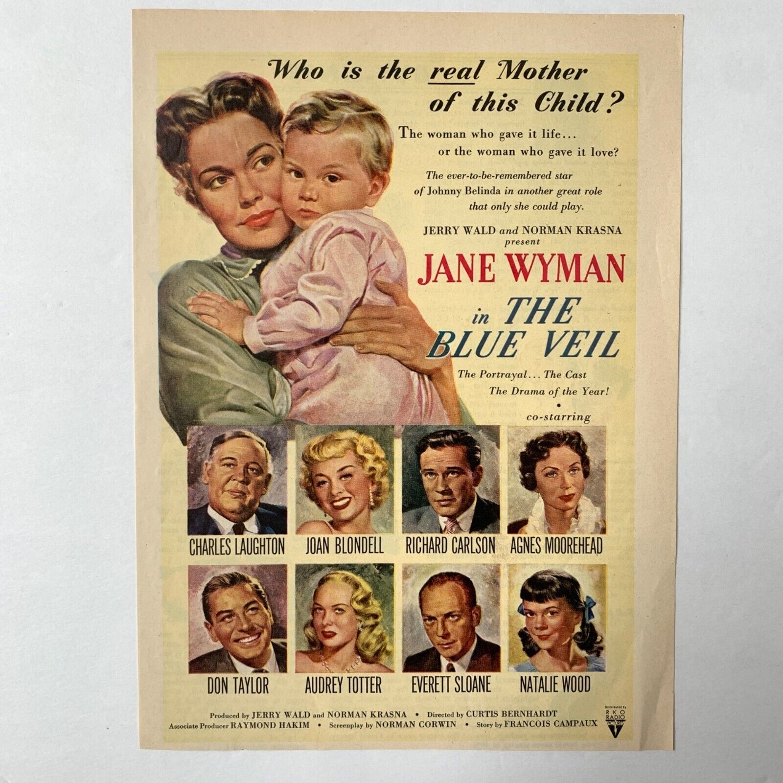 Jane Wyman The Blue Veil Advertisement Page