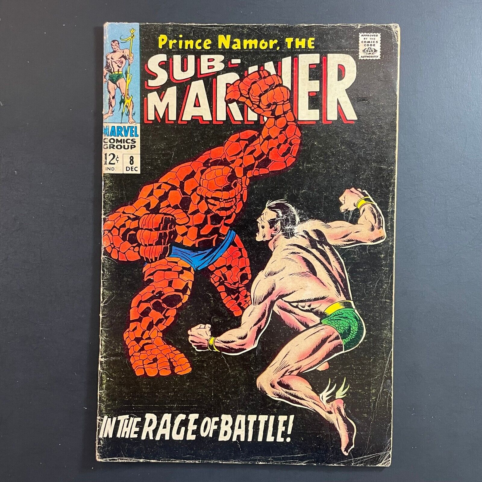 Sub-Mariner 8 ICONIC Thing cover Silver Age Marvel 1968 John Buscema Namor comic