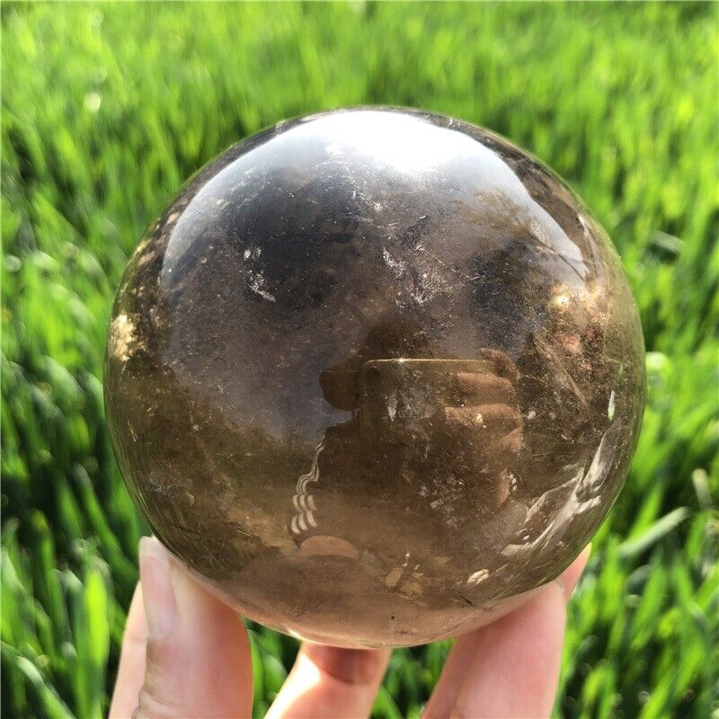 0.85kg Natural smoky Citrine Sphere Quartz Crystal Ball Healing XQ2641