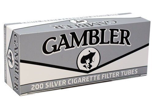 Gambler Silver King Size RYO Cigarette Tubes 200ct Box (5 Boxes)