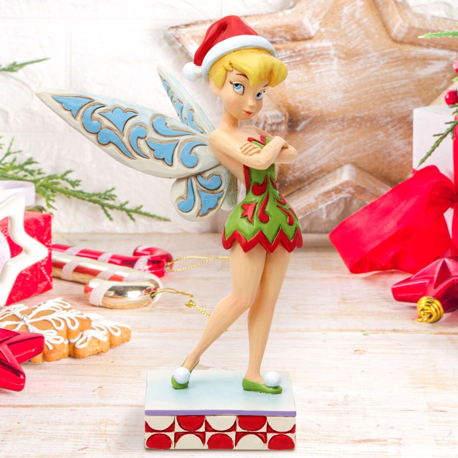✿ New JIM SHORE DISNEY Figurine CHRISTMAS TINKERBELL Arms Crossed Tinker Bell