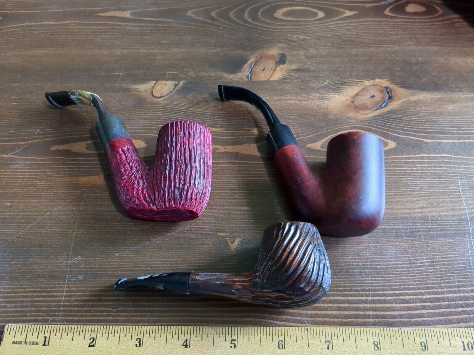 Lot/3 Pipes Italy Marked Vintage smoked Tobacco Pipe Unresearched Estate Find 