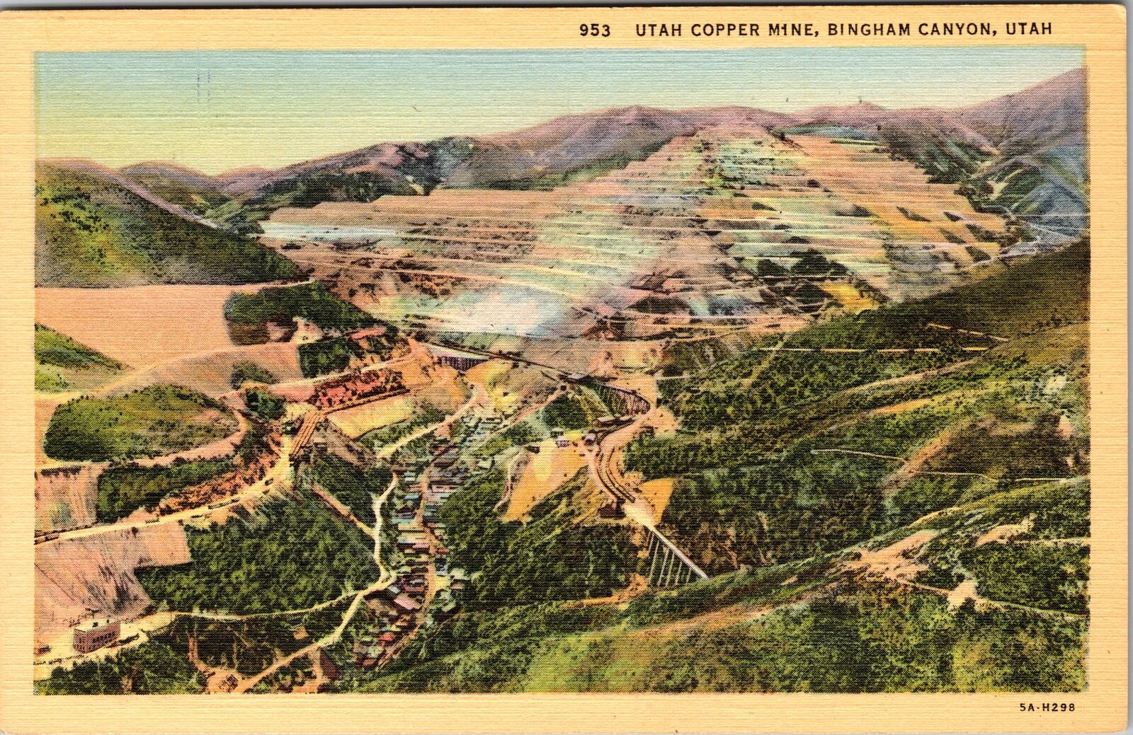 Bingham Canyon UT-Utah, Copper Mine Theater-like Quarry Vintage Postcard