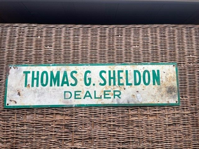 Vintage Old Sinclair Gasoline Authorized Dealer Sign THOMAS G SHELDON  DEALER