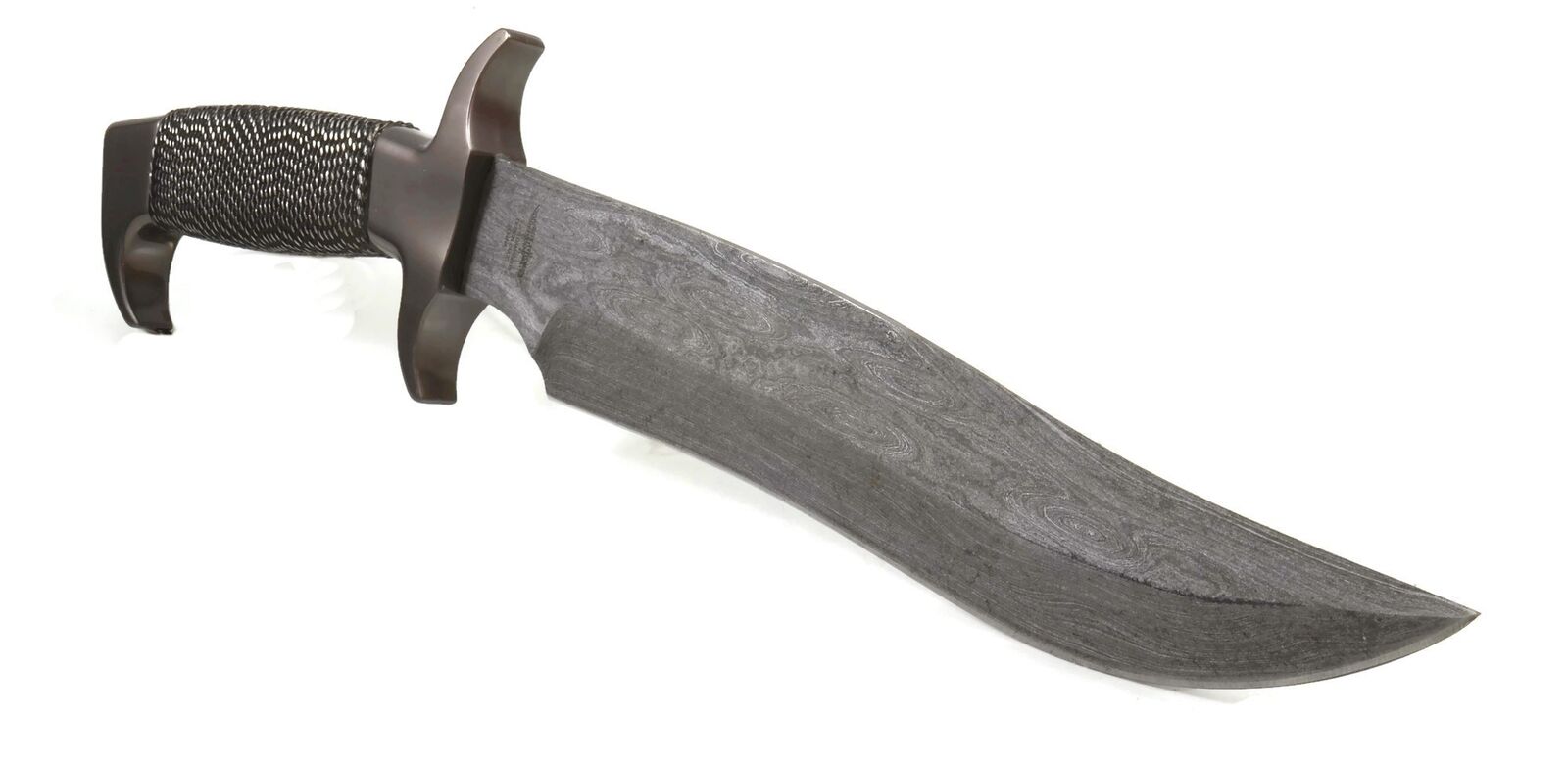Gil Hibben's Big Highlander Damascus Fixed Blade Bowie Knife & Sheath GH627D