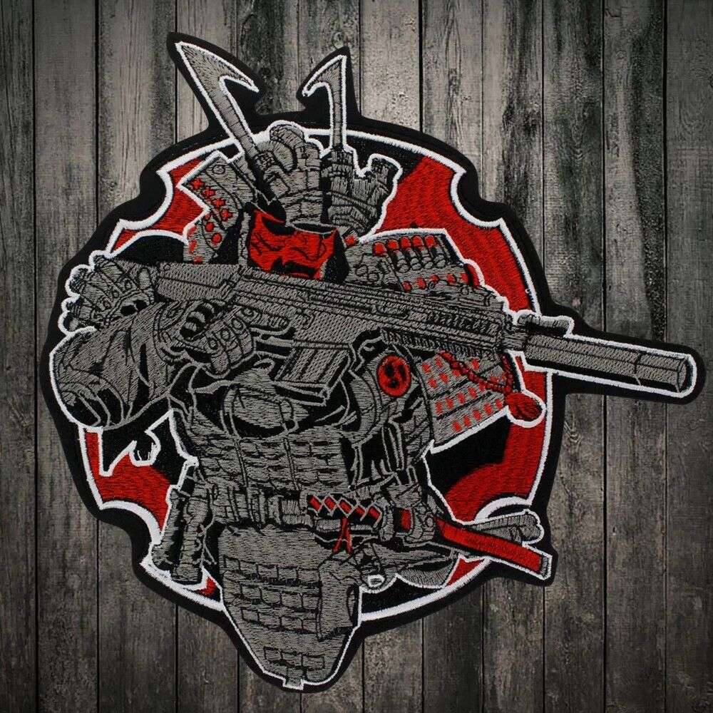 Military Arms Chapter Embroidery Samurai iron on Patch with Sword Japanese