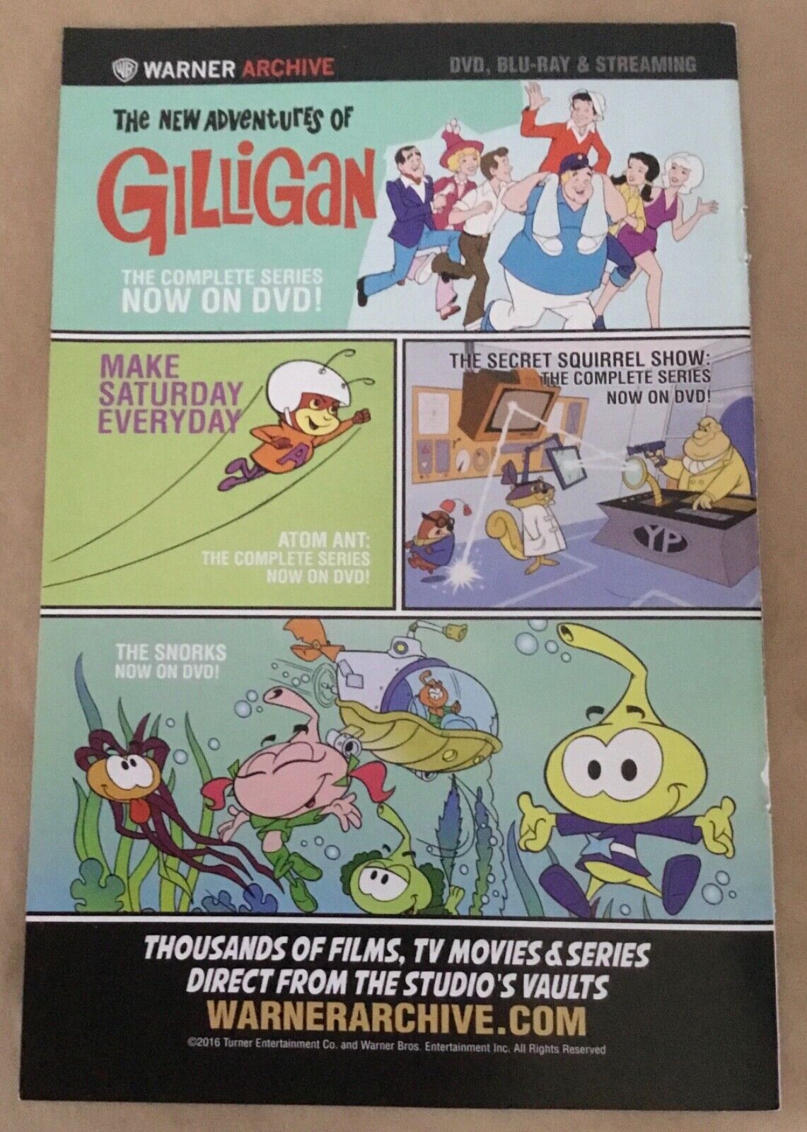 The Snorks Gilligan 2016 print ad promo art Warner Archive animation cartoon TV