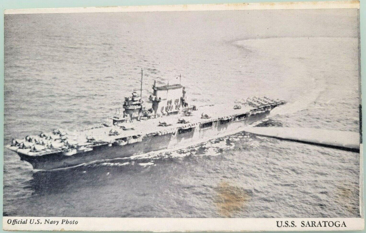 U.S.S. SARATOGA U.S. Navy WWII Official Photo U.S. Vintage 1940s