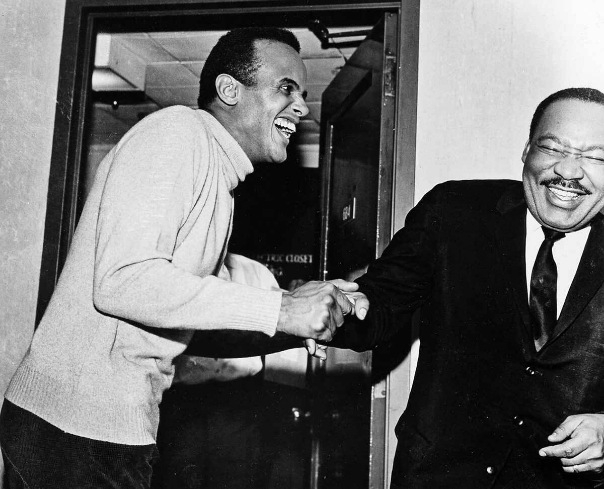 HARRY BELAFONTE Laughing w Martin Luther King Jr. Photo Picture Print 8.5\