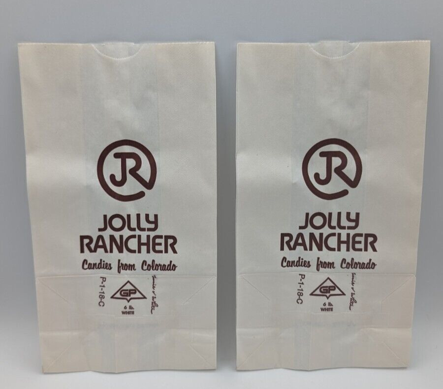 RARE 2 Vintage JOLLY RANCHER Candy Factory Bags Colorado Ephemera Advertising