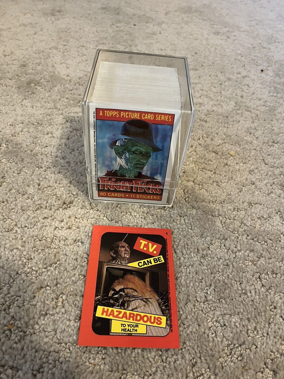Fright Flicks 1988 trading cards 118 card lot + 1 sticker  (80s horror) Vintage