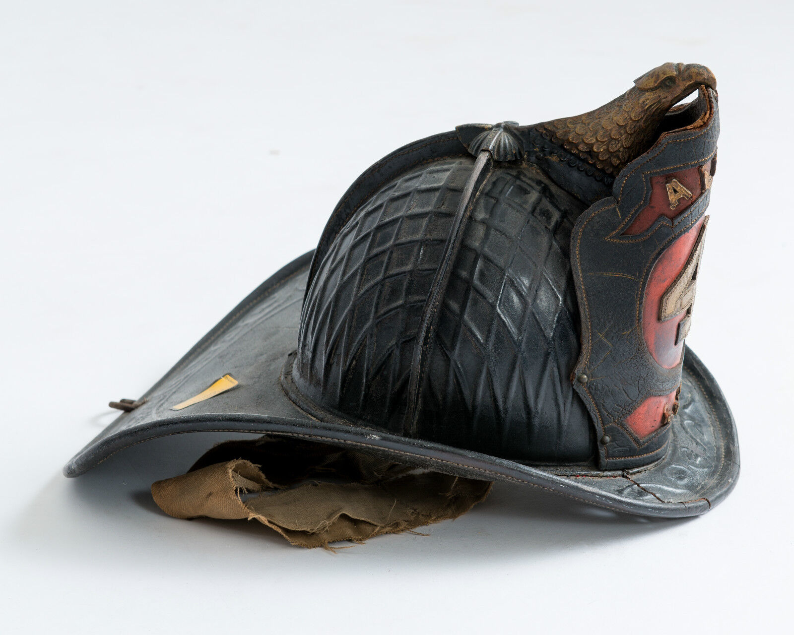 Historic Alton, Illinois Leather Billed Firemen's Helmet from the 1860's