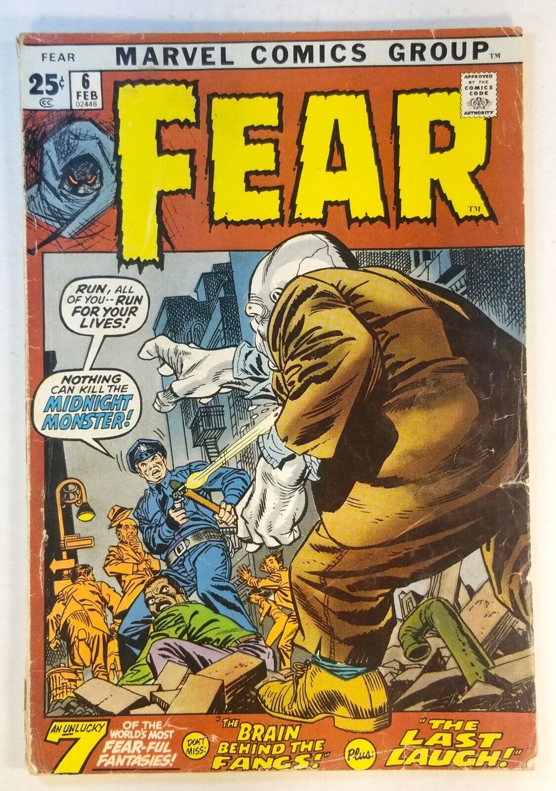 FEAR #6 MARVEL COMICS 1972 VG- REPRINTS Journey Into Mystery #79 JACK KIRBY ART