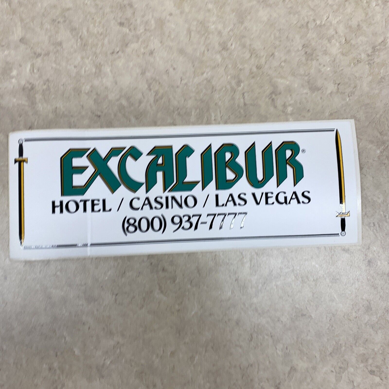 Vintage Excalibur Hotel Casino Bumper Sticker Las Vegas 1990\'s NOS
