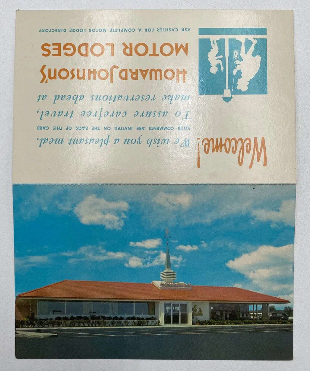 Postcard Howard Johnson\'s Motor Lodges - Still Attached To Comment Card - Unused