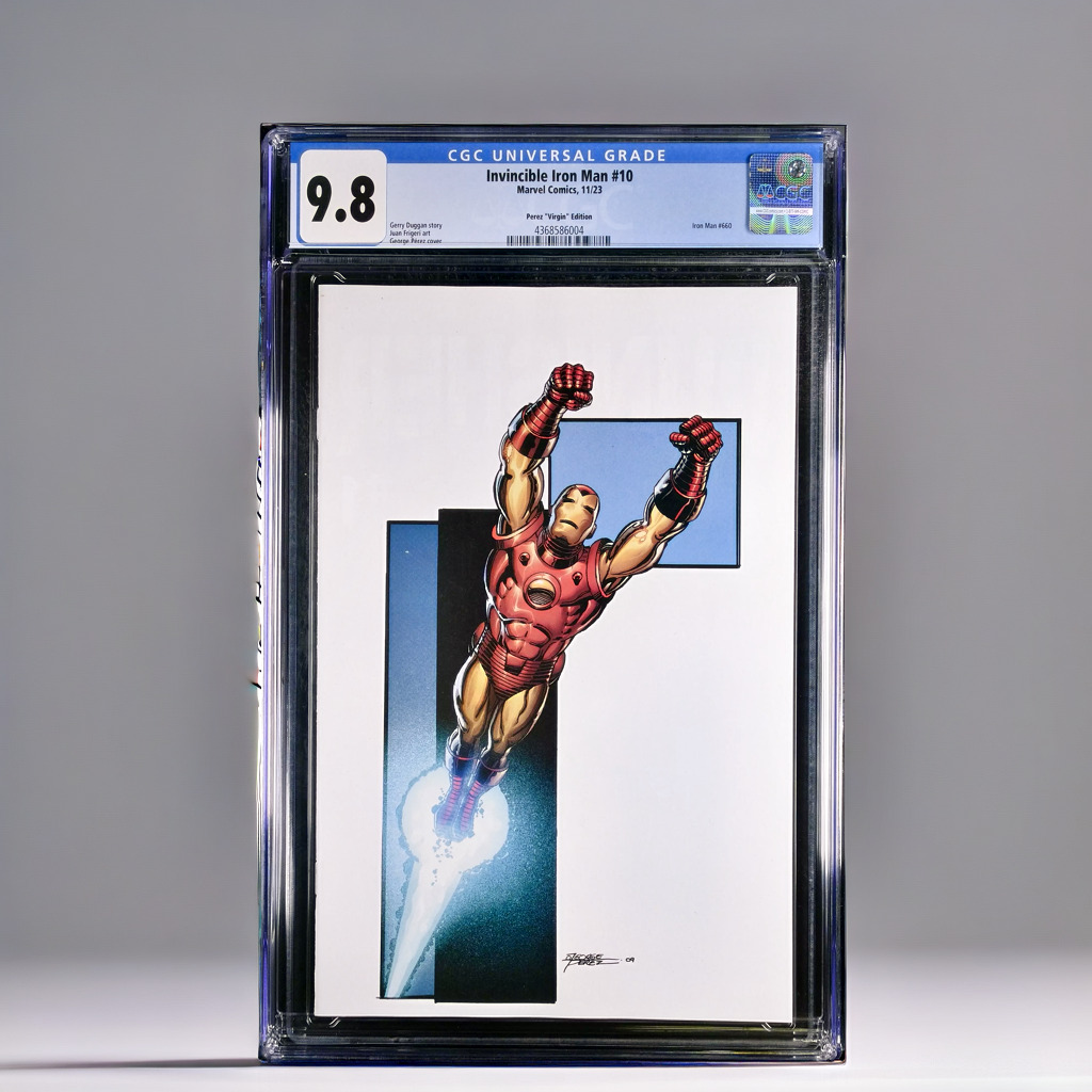 Invincible Iron Man #10 - CGC 9.8 - 1:100 Perez Virgin Edition