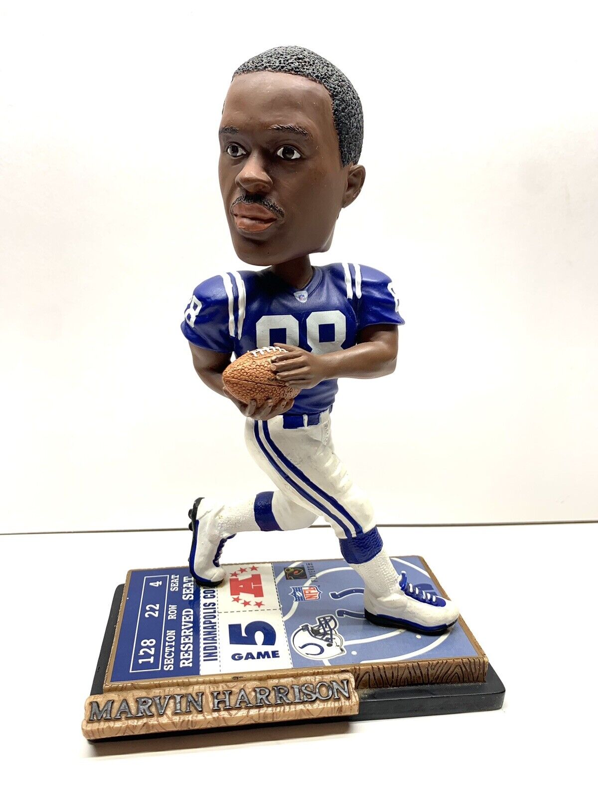 INDIANAPOLIS COLTS MARVIN HARRISON #88 NFL TICKET BASE BOBBLEHEAD 649/5004