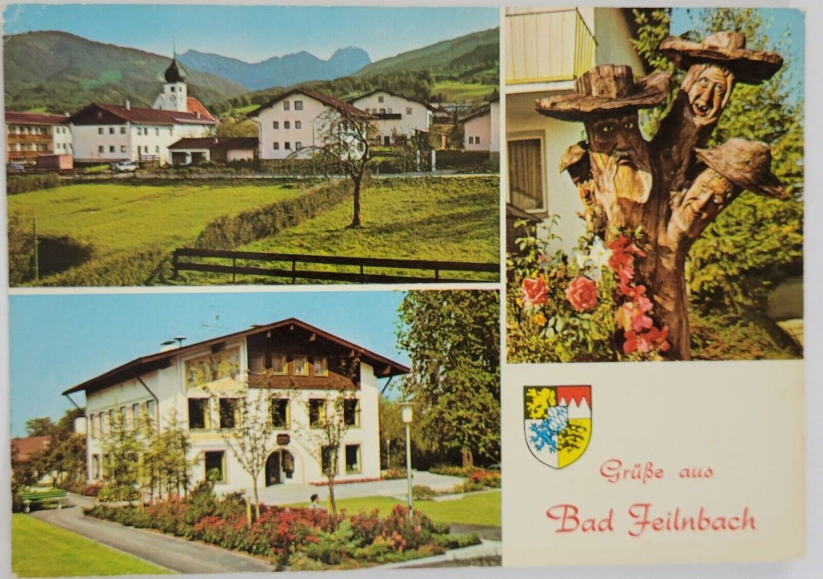 Greetings from Bad Feilnbach Germany 4X6 Postcard Multiview Chrome Unposted