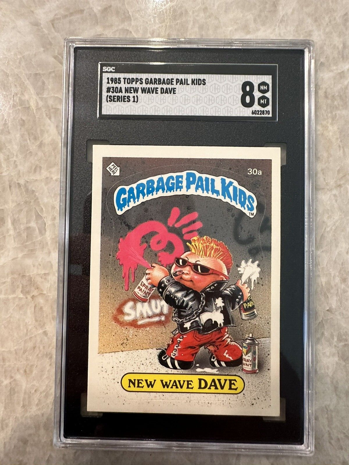 1985 Topps Garbage Pail Kids #30a New Wave Dave Series 1 Trading Card SGC 8 NM