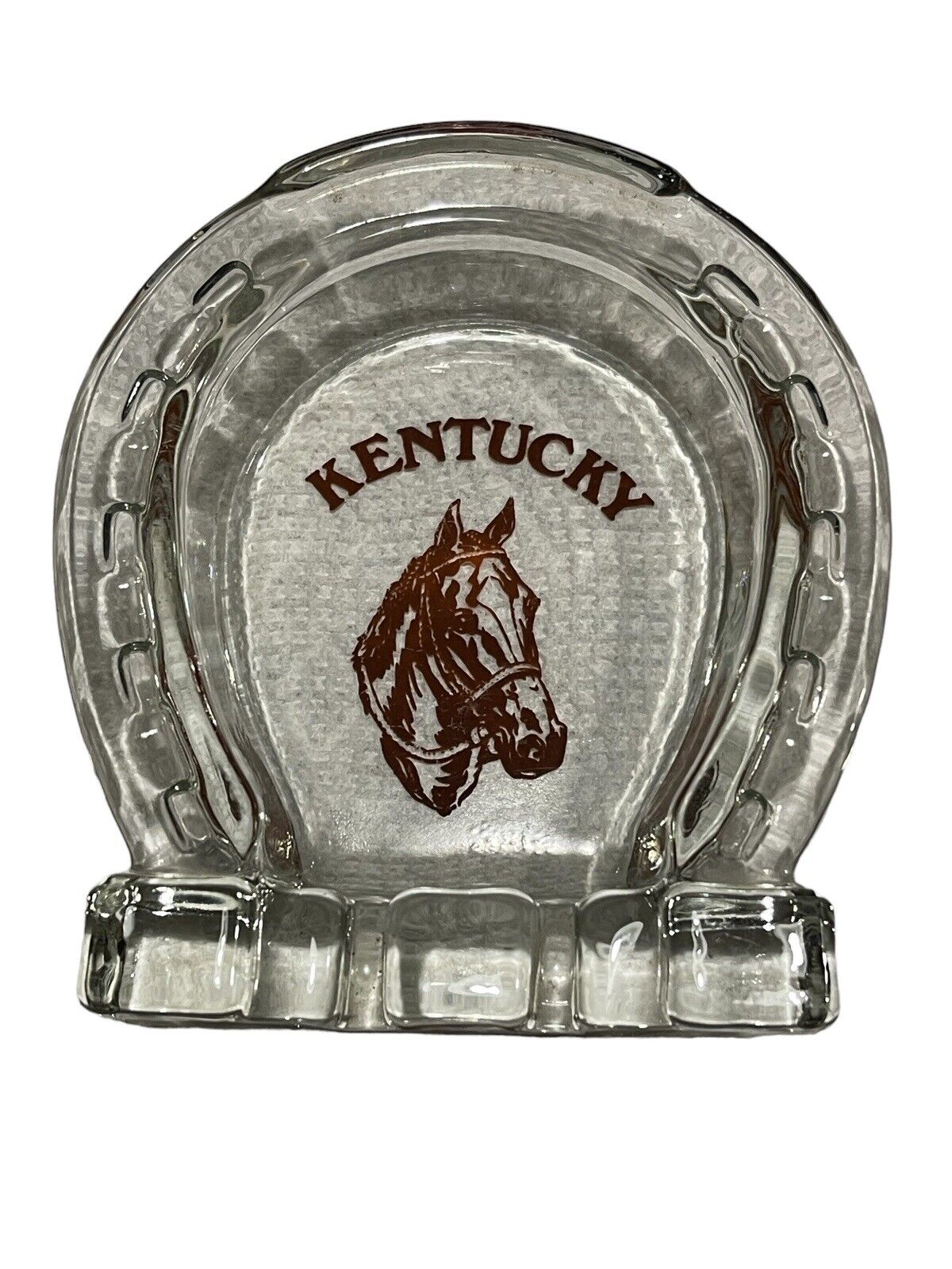 Vintage Rare Glass Kentucky Horse Ashtray Kentucky Derby Collectible B127
