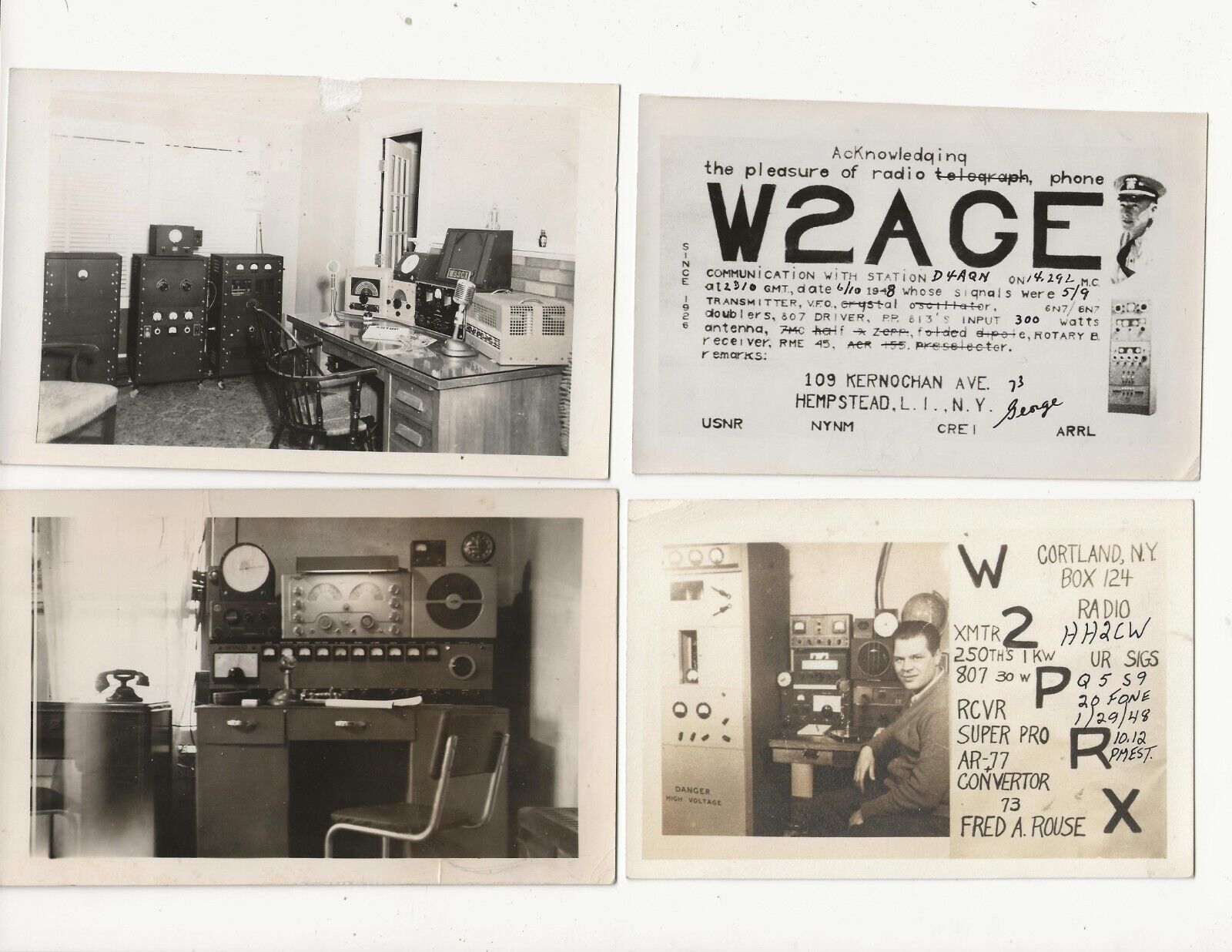 1948  station photo\'s   QSL Radio card