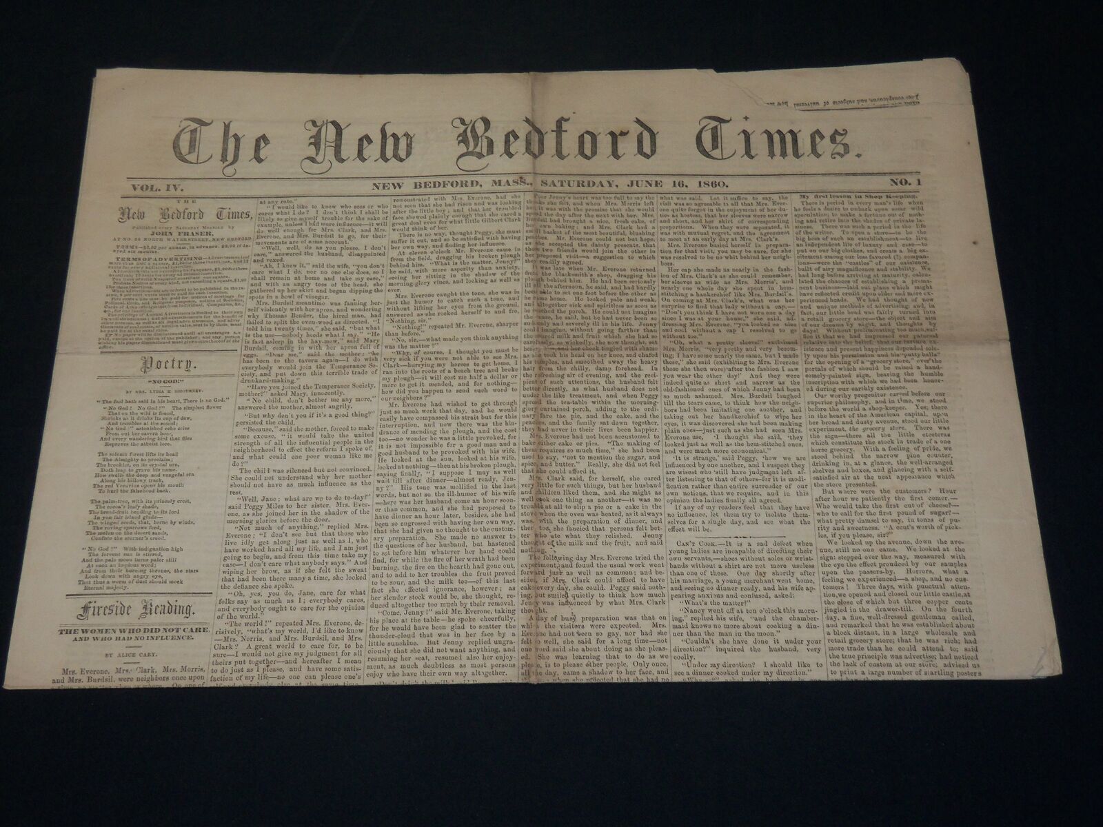 1943 JUNE 16 NEW BEDFORD MASS. TIMES NEWSPAPER - LINCOLN - SLAVERY - NP 4959