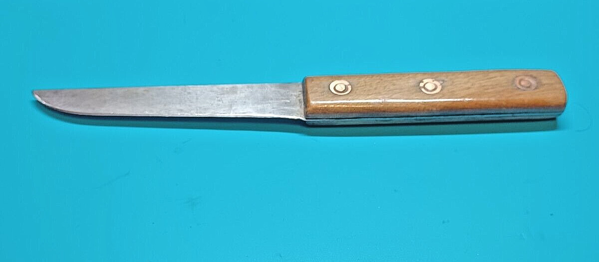 Vintage, Primitive Handmade Knife, Wood Handle, Aged Patina, Rustic