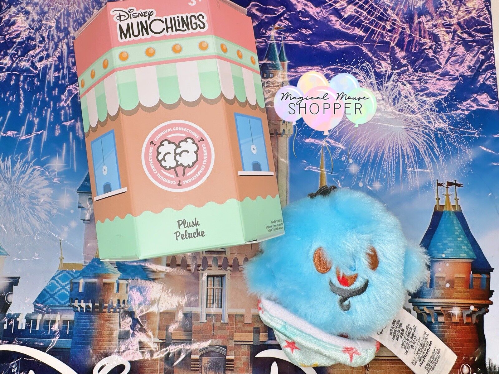 2024 Disney Parks Munchlings Carnival Confections Plush Genie Cotton Candy