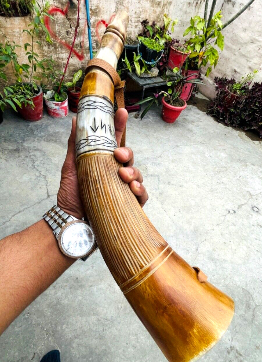 Viking War Horn Handmade Ancient Battle Trumpet Reproduction Communication