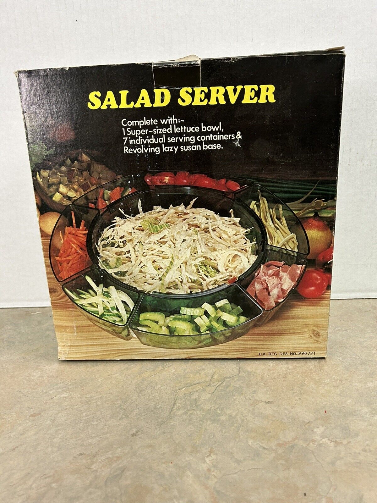 Vintage Lazy Susan Style Salad Bar Carousel & Condiment Bowls