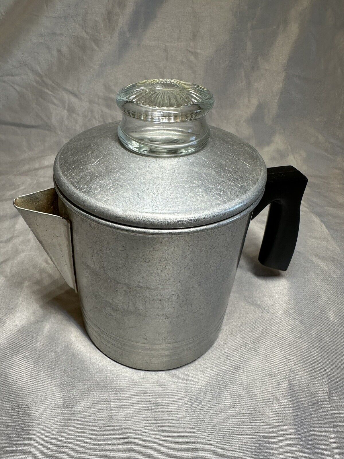 Chilton Ware Vintage Stove Top Percolator Aluminum Coffee Pot Camping RV 2 Cups