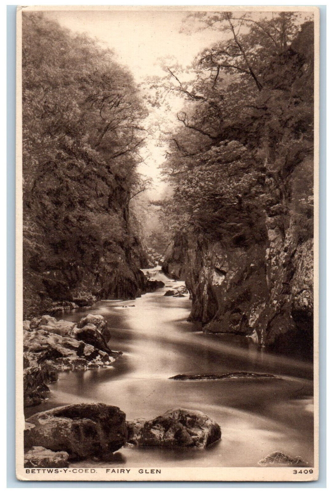 c1930's View of Bettws-Y-Coed Fairy Glen Wales Unposted Vintage Postcard