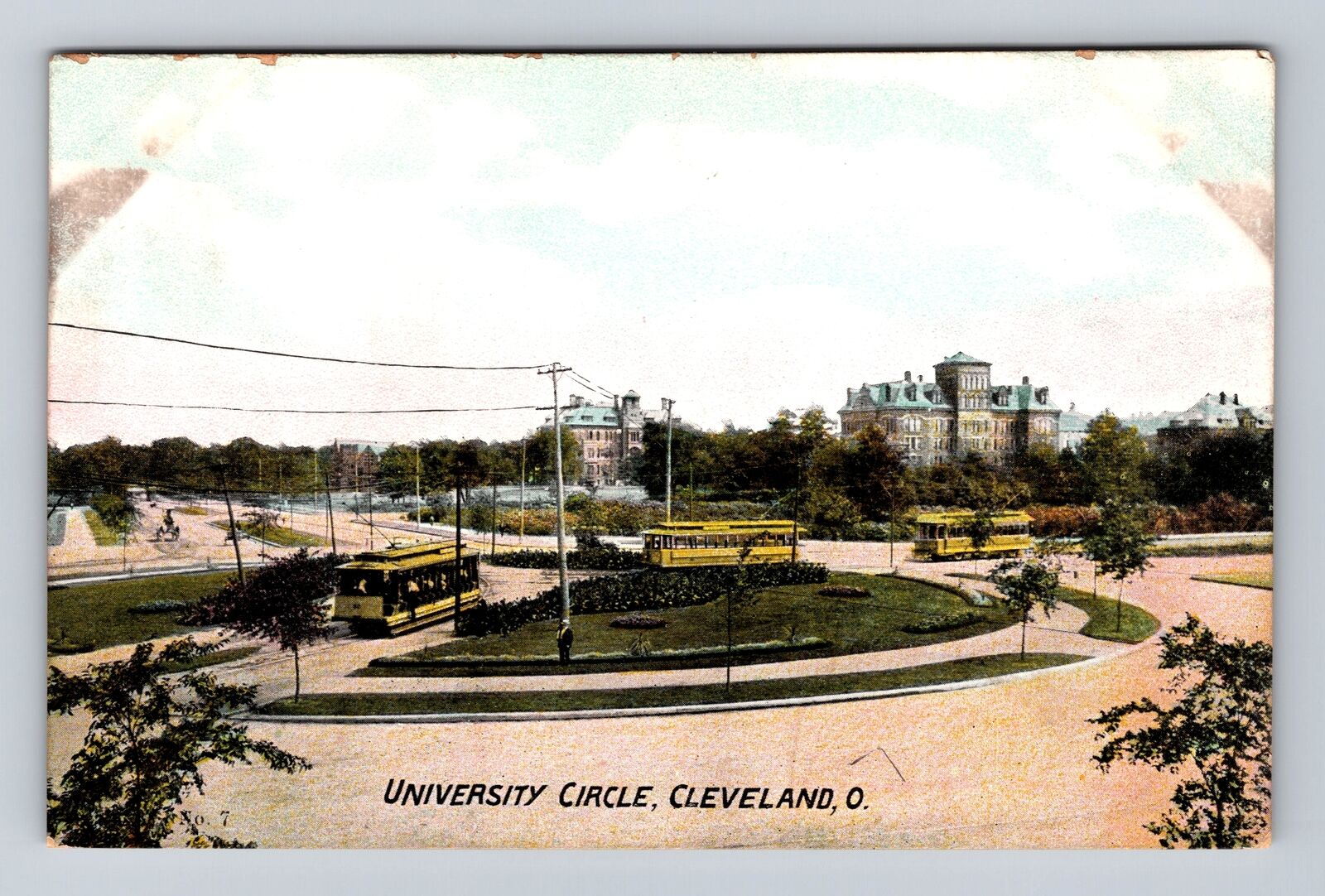 Cleveland OH-Ohio, University Circle, Antique, Vintage Souvenir Postcard
