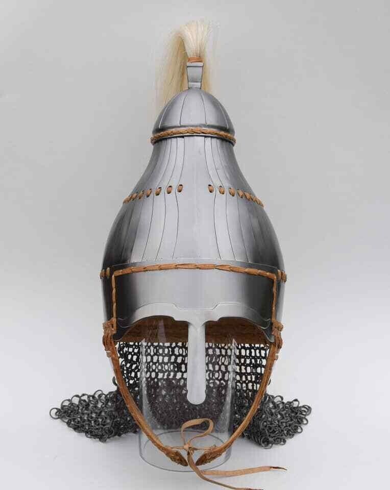 Medieval Lamellar Helmet Niederstotzingen Armor 18 G Mild Steel Larp Helmet