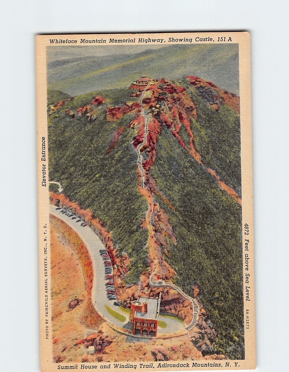 Postcard Whiteface Mountain Memorial Highway, Adirondack Mountains, New York