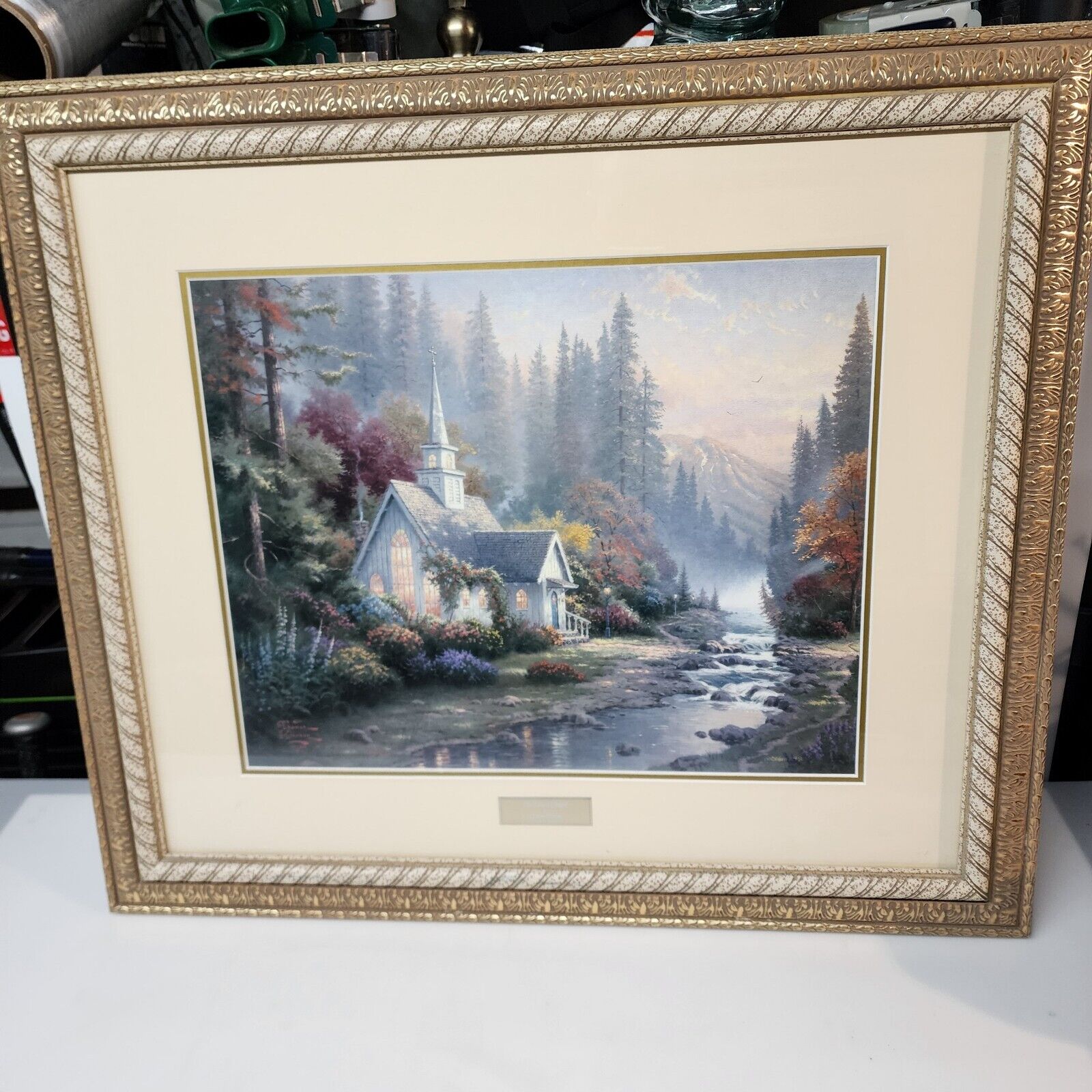 Home Interiors Picture Thomas Kinkade “Library Edition” The Forest Chapel