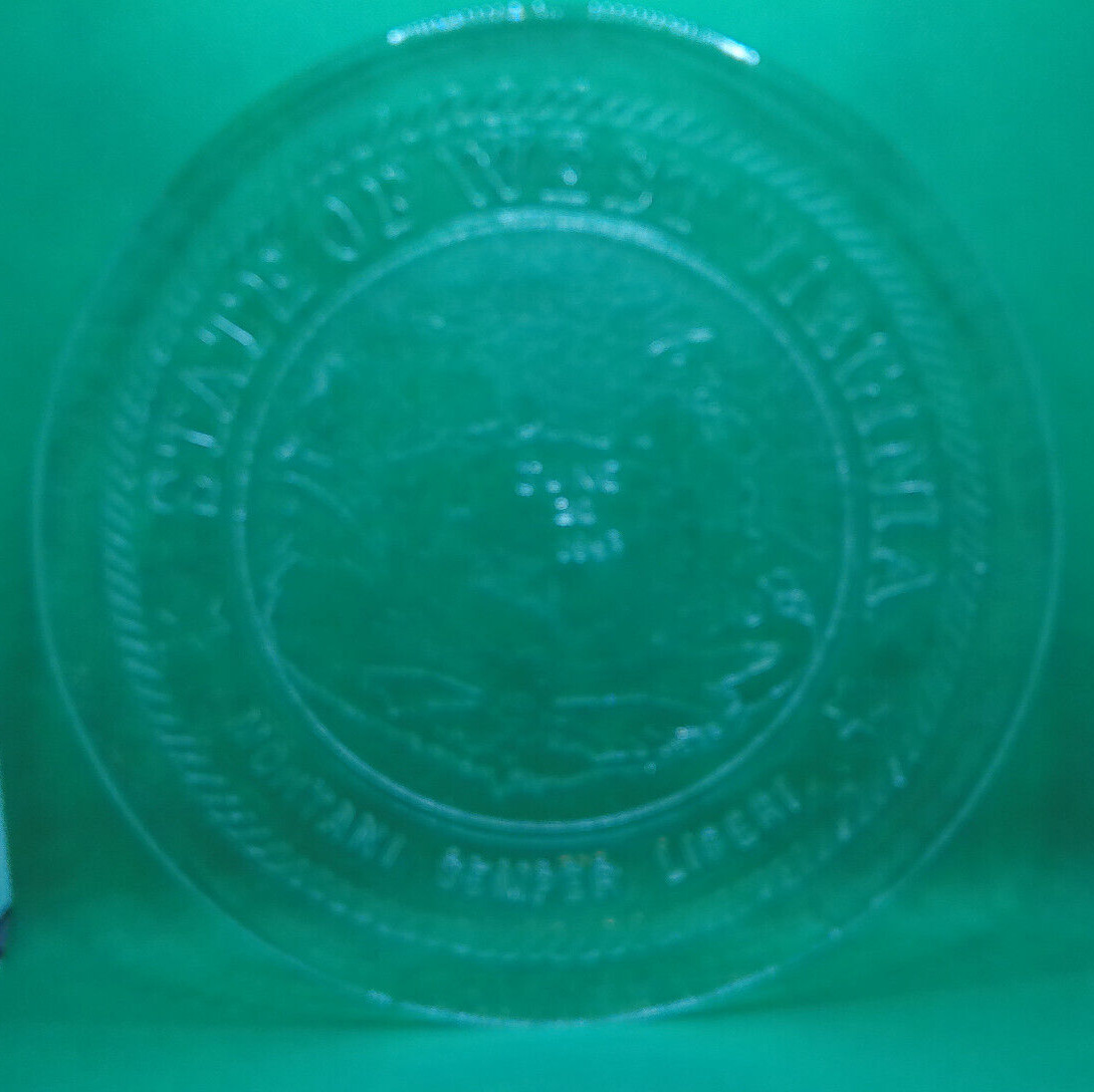 West Virginia state glass plate vintage Centennial seal