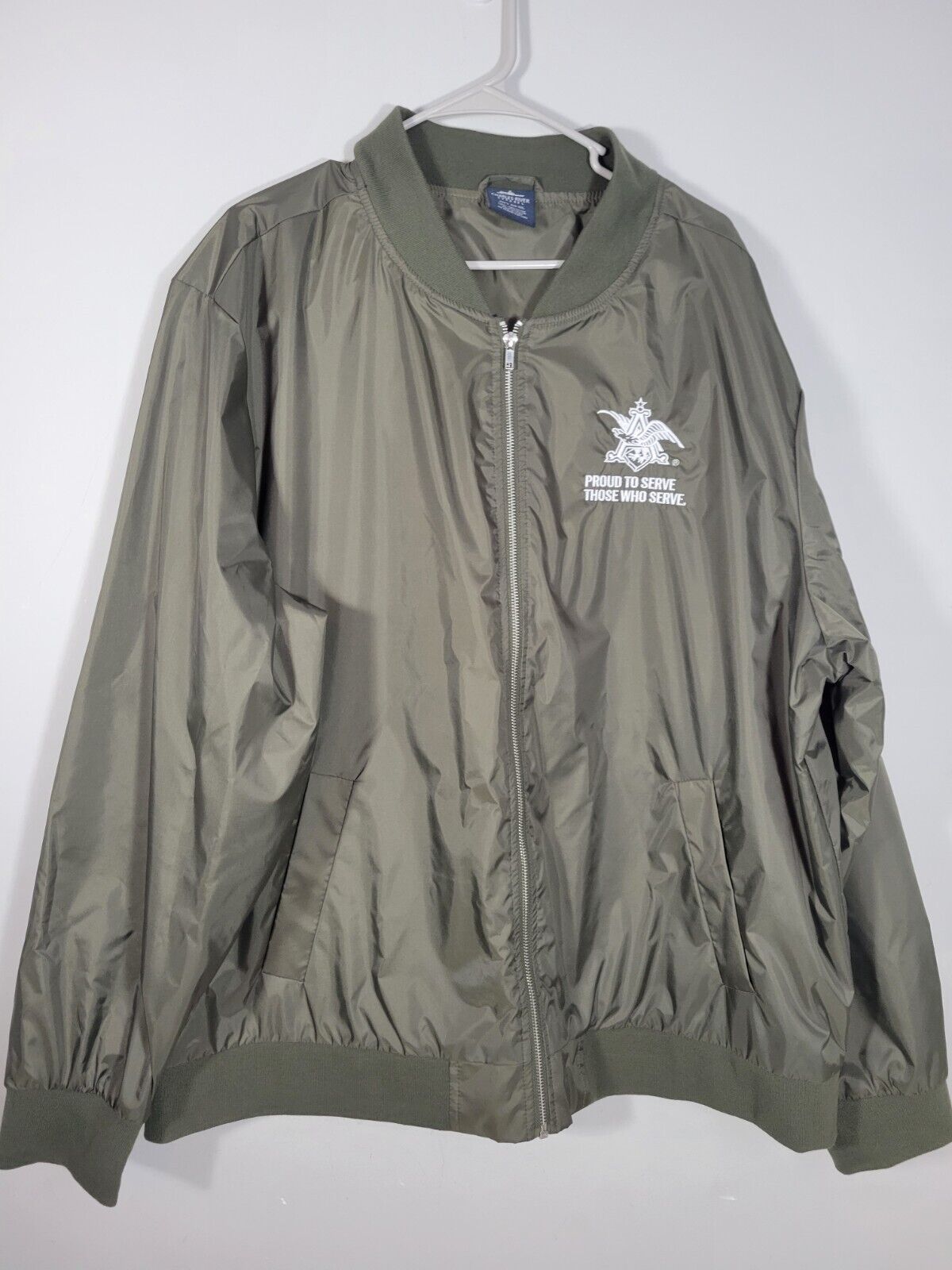 Anheuser-Busch Budweiser Proud to Serve those Who Serve Jacket 2XL  Green/Brown